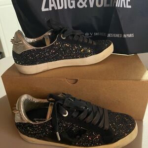 Zagid & Voltaire Used Glitter Sneakers - size 37